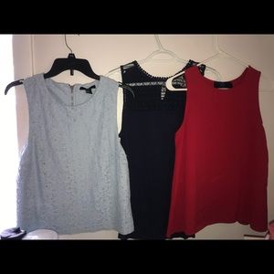 Three bundle shirts Navy, light blue, and red